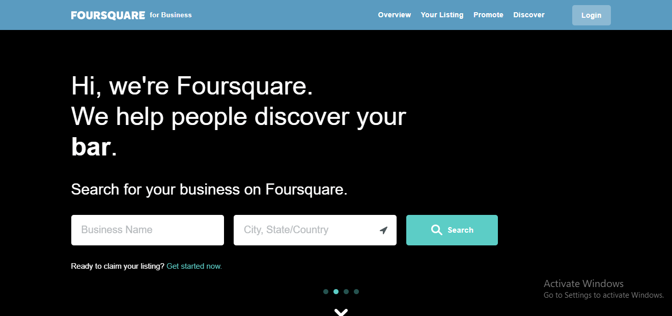 Foursquare Business Listing