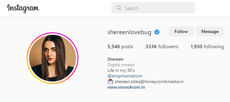 Shereen Sikka (@shereenlovebug) instagram